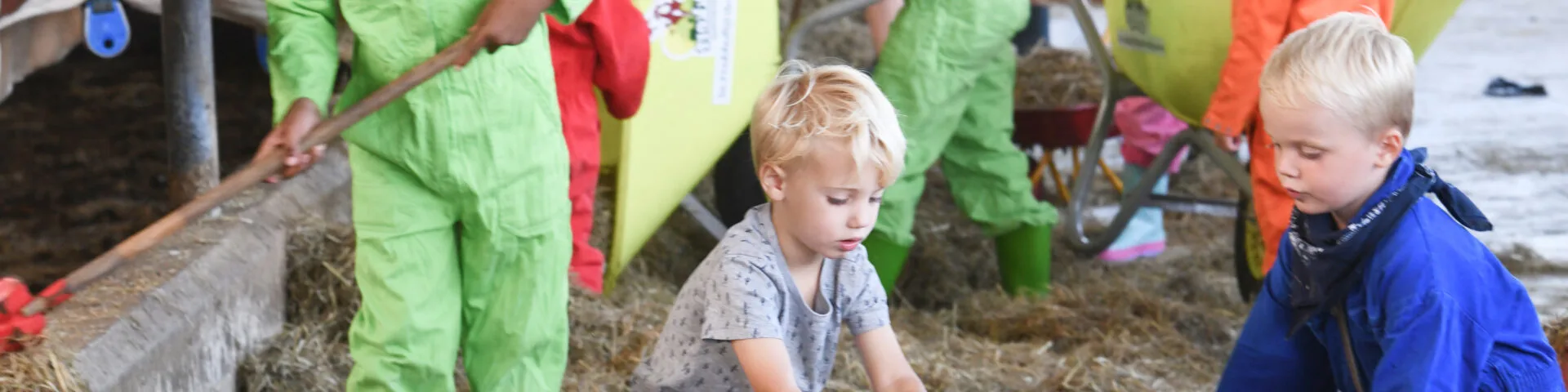 Kinderen helpen op de boerderij