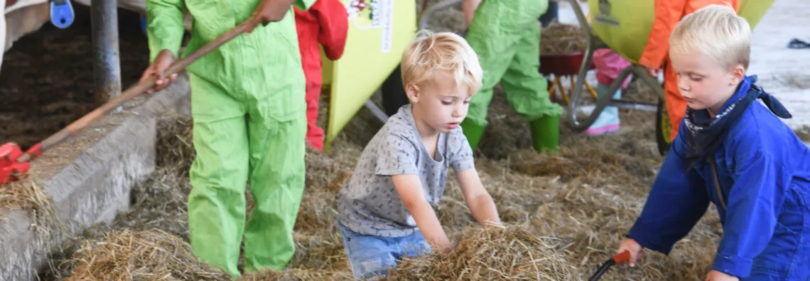 Kinderen helpen op de boerderij